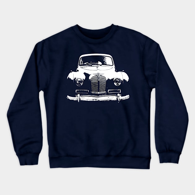 Austin A40 Somerset 1950s British classic car monoblock white Crewneck Sweatshirt by soitwouldseem